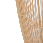 Lampa wisząca Haiti L z białym kloszem i naturalnym, plecionym abażurem. Widoczny detal plecionki z jasnego materiału, kształt stożkowy, węższy u góry. Produkt w pozycji pionowej, na białym tle.
