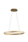 Lampa wisząca Vivies 1xLED/36W w kolorze złotym, o owalnym kształcie. Zawieszona na cienkich linkach, z okrągłym stropem. Prosta i nowoczesna konstrukcja, idealna do różnych wnętrz.
