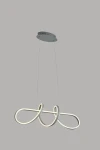 Lampa wisząca Trevance 1xLED/56W w kolorze szarym, z oprawą w kształcie falistych linii. Zawieszona na cienkich linkach, z okrągłą, metalową podstawą. Świetlówka LED emitująca ciepłe światło, idealna do nowoczesnych wnętrz.