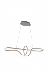 Lampa wisząca Trevance w kolorze szarym, z 1xLED/72W. Posiada nowoczesny kształt z falującymi elementami, zawieszona na cienkich linkach z okrągłym mocowaniem sufitowym, idealna do nowoczesnych wnętrz.