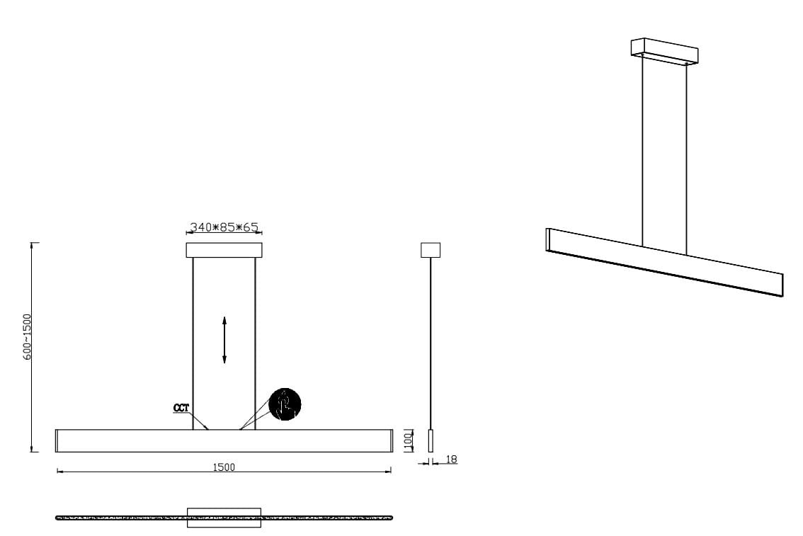 Lampa wisząca Galway w kolorze szarym, wykonana z metalu, z jedną diodą LED o mocy 35W. Posiada prostokątny klosz o wymiarach 340x85x65 mm zawieszony na regulowanym przewodzie. Idealna do nowoczesnych wnętrz.