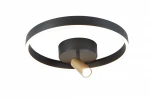 Lampa sufitowa Pignano 2xLED/18W w kolorze czarnym i złotym, okrągła konstrukcja z centralnym źródłem światła w złotej oprawie. Produkt zamontowany jest na suficie, z zewnętrznym pierścieniem emitującym ciepłe światło.