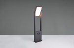 Lampa ogrodowa Malawi H61 w kolorze antracytowym, z czujnikiem ruchu, z jednym źródłem światła LED o mocy 5W. Prostopadłościenna konstrukcja z przodu lekko nachyloną kloszem, umieszczona na stabilnej podstawie.