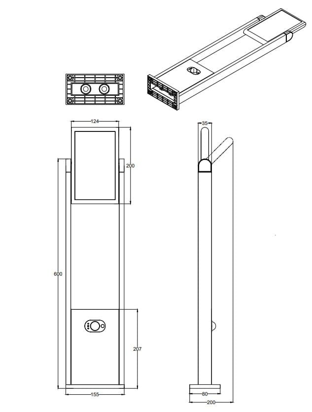 Lampa ogrodowa Malawi H61 w antracytowym kolorze, z czujnikiem ruchu. Wymiary: 600 mm wysokości, 155 mm szerokości. Oświetlenie LED 1x5W, stopień ochrony IP65. Prosty, smukły kształt, montowana pionowo, idealna do oświetlenia ścieżek i ogrodów.