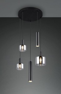 Mataro lampa wisząca 5xE27/E14/GU10 czarna 364130532