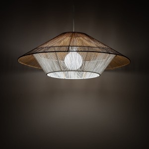 Japandi M lampa wisząca 1xE27 biała/naturalny 11157