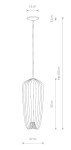 Lampa wisząca Pumpkin S w kolorze szarym z jedną oprawą GU10, o wysokości 65 cm i średnicy 27 cm. Konstrukcja z metalowych prętów w kształcie elipsy, zawieszona na cienkim przewodzie. Idealna do nowoczesnych wnętrz.