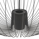 Lampa wisząca Pumpkin M w kolorze szarym, z metalową, siatkową konstrukcją, widok z góry na uchwyt z otworem na żarówkę GU10. Produkt ma okrągły kształt i jest zawieszony na cienkim kablu.