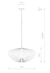 Lampa wisząca Pumpkin L w kolorze jasnoszarym, z regulowanym zwisem do 200 cm. Okrągła, z metalowym stelażem w formie delikatnych, falistych żeber. Wymiary: średnica 70 cm, wysokość 45 cm. Przeznaczona na żarówkę GU10.