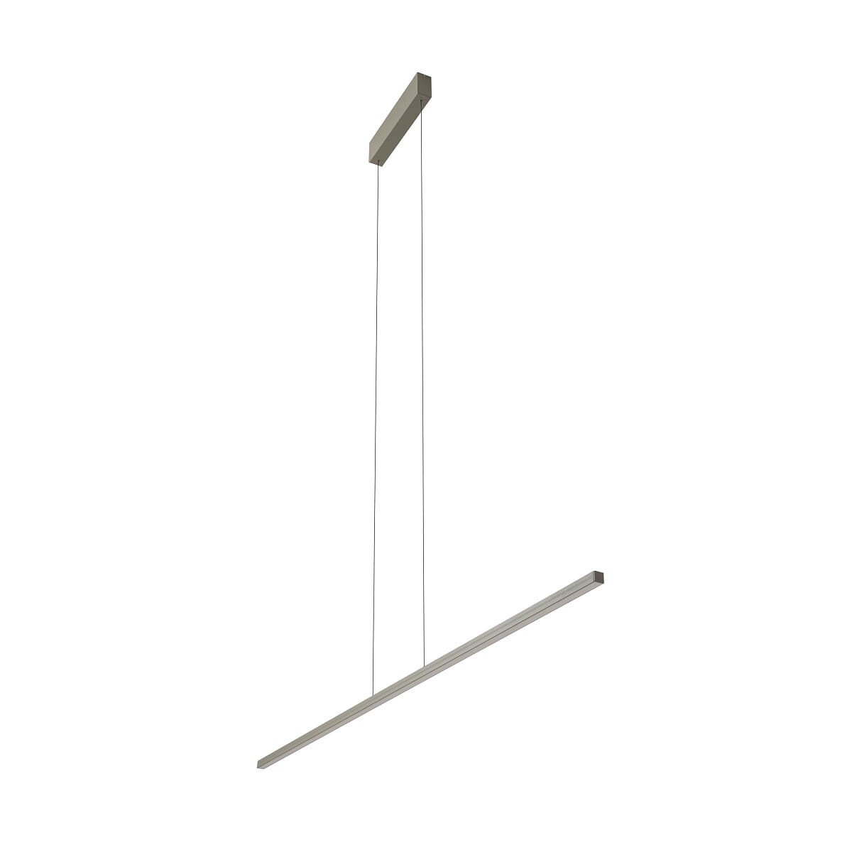 Lampa wisząca Bar L150 w kolorze oliwkowym. Posiada prostokątny, metalowy korpus z zawieszeniem na dwóch cienkich linkach. Źródło światła LED o mocy 32W i temperaturze barwowej 3000K. Stojąca w pionie, minimalistyczny design.