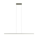 Lampa wisząca Bar L150 w kolorze oliwkowym, z jedną żarówką LED o mocy 32W i temperaturze barwowej 3000K. Posiada prostokątny klosz i dwa cienkie przewody zawieszenia, zamontowana w pozycji pionowej.