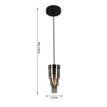 Lampa wisząca Grans 1xE27 w kolorze czarnym i chromowanym, o wysokości maksymalnej 150 cm i średnicy 15,5 cm. Posiada przezroczystą, wielowarstwową osłonę, zawieszoną na cienkim przewodzie, idealna do nowoczesnych wnętrz.