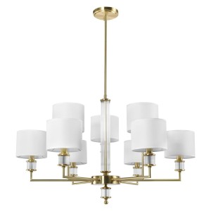 Sutton lampa wisząca 9xE14 mosiądz P09685BR-WH
