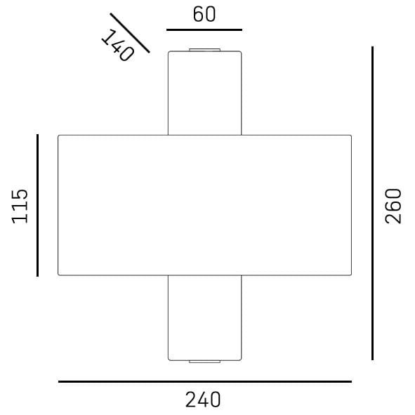 Kinkiet Hadley w kolorze czarnym i białym, z dwoma gniazdami G9. Prosty, nowoczesny design w kształcie prostokąta. Wymiary: 260 mm wysokości, 240 mm szerokości, 115 mm. Umożliwia różnorodne aranżacje oświetleniowe.