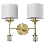 Sutton kinkiet 2xE14 mosiądz W02852BR-WH