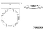 Plafon Cora 2xLED/12,2W w kolorze białym, okrągły kształt o średnicy 325 mm i wysokości 30 mm. Widoczny detal mocowania oraz logo producenta. Produkt ukazany z góry oraz z boku.