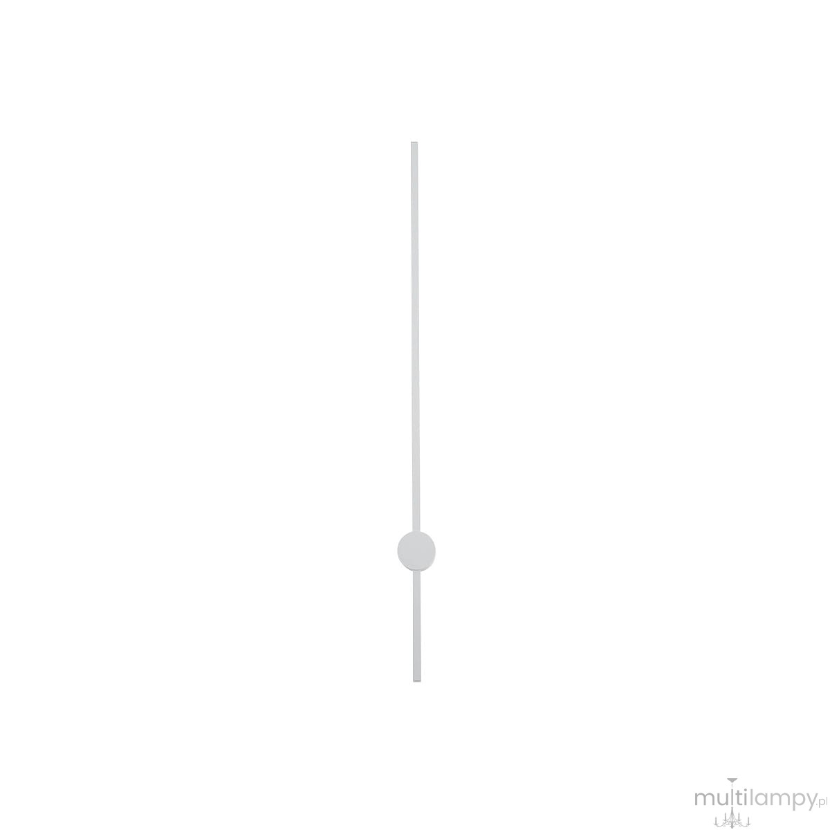 Kinkiet Saber 80 w białym kolorze, z pojedynczym źródłem LED o mocy 11W i temperaturze barwowej 4000K. Produkt ma prostą, smukłą formę, zamontowany na ścianie, idealny do nowoczesnych wnętrz.