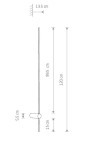 Kinkiet Saber 120 w kolorze białym, wykonany z metalu, z jedną diodą LED o mocy 16W i temperaturze barwowej 4000K. Wymiary: wysokość 120 cm, szerokość 13,5 cm, głębokość 5,5 cm. Prosty, pionowy design z okrągłym mocowaniem.