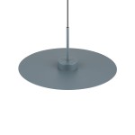 Lampa wisząca Simone 1xGX53 w kolorze niebieskim, z okrągłym, płaskim kloszem i metalowym mocowaniem. Ujęcie z dołu pokazuje elegancki design i minimalistyczny kształt, idealna do nowoczesnych wnętrz.