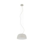 Lampa wisząca Satellite S w kolorze szarym, z mocowaniem sufitowym. Posiada trzy źródła światła E27. Kształt klosza półkulisty, zawieszona na trzech smukłych przewodach. Prosta, nowoczesna forma, idealna do różnych aranżacji wnętrz.