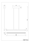 Lampa wisząca Emerson w kolorze szarym, z jednym źródłem LED o mocy 22W. Prosta, cylindryczna konstrukcja z poziomą, prostokątną podstawą. Wymiary: długość 950 mm, szerokość 350 mm, wysokość 1500 mm. Zawieszona na regulowanym kablu.