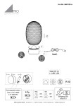 Lampa stołowa Facette z czarnym, siatkowym kloszem i bursztynową podstawą. Ujęcie frontalne, produkt stoi na okrągłej podstawie. Widoczne elementy: kabel zasilający. Wysoka funkcjonalność dzięki zintegrowanemu źródłu LED 1,5W.