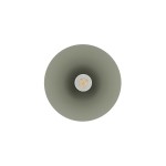 Lampa wisząca Zenith S w kolorze szałwiowym, o okrągłym kształcie, z gniazdem na żarówkę GU10, widoczna z góry. Gładka, matowa powierzchnia. Wewnątrz umieszczona żarówka LED.