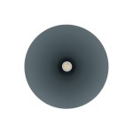 Lampa wisząca Zenith M w kolorze niebieskim, z okrągłym kloszem i miejscem na żarówkę GU10. Widok z góry, ukazujący gładką powierzchnię oraz centralne gniazdo na źródło światła.