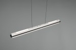 Lampa wisząca Emerson w kolorze szarym, z jedną diodą LED o mocy 22W. Posiada prostokątny kształt, zawieszona na cienkich linkach. Na górnej krawędzi widoczne dwa przyciski. Tło w jednolitym, szarym kolorze.