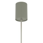 Lampa wisząca Zenith L w kolorze szałwii, z cylindrycznym kloszem i pojedynczym źródłem światła GU10, zawieszona na cienkim przewodzie. Ujęcie z dołu, ukazujące gładką powierzchnię klosza.