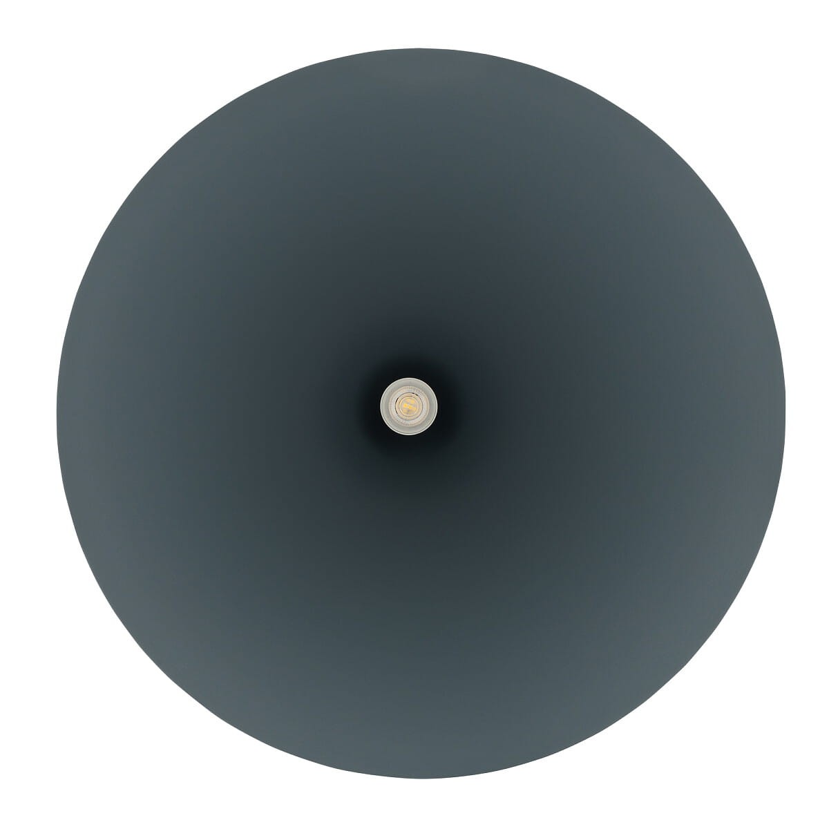 Lampa wisząca Zenith L w kolorze niebieskim, o okrągłym kształcie, widoczna z góry. W centralnej części znajduje się gniazdo na żarówkę GU10. Powierzchnia lampy ma matowe wykończenie, co nadaje jej nowoczesny wygląd.