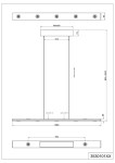 Lampa wisząca Graham z 8 diodami LED, czarna, w kształcie prostokątnym. Wymiary: 1090 mm szerokości, 400 mm długości, 90 mm wysokości. Zawiera elementy sterujące. Prosty, nowoczesny design, idealna do aranżacji wnętrz.