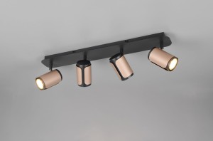 Gillan lampa sufitowa (spot) 4xGU10 czarna/kawowa 814500465
