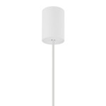 Lampa wisząca Point Duo w kolorze białym z cylindrycznym kloszem, zawieszona na cienkim białym przewodzie. Prosty, minimalistyczny design idealny do nowoczesnych wnętrz. Klosz przeznaczony na żarówkę GU10.