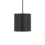 Lampa wisząca Point Duo w kolorze czarnym, z metalowym kloszem w kształcie walca. Produkt zawiera oprawę na żarówkę GU10. Zawieszona na cienkim przewodzie, idealna do nowoczesnych wnętrz. Tło białe, co podkreśla elegancki design lampy.