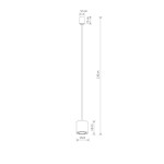 Lampa wisząca Point Duo 1xGU10 w kolorze czarnym i złotym, o wysokości 130 cm i średnicy 13 cm. Posiada prosty, cylindryczny kształt z metalowym wykończeniem. Zawieszona na cienkim przewodzie, idealna do nowoczesnych wnętrz.