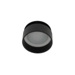Oprawa do zabudowy Shine 1xGU10 w kolorze czarnym, o cylindrycznym kształcie. Ujęcie frontalne, ukazujące matowe szkło na górze oraz gładką, czarną obudowę. Idealna do nowoczesnych aranżacji wnętrz.