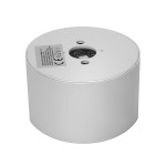 Leto lampa sufitowa tuba 1xGX53 w kolorze białym, o cylindrycznej formie. Widoczny górny otwór do montażu żarówki, z etykietą z instrukcjami bezpieczeństwa. Produkt ustawiony w pozycji leżącej, na jednolitym tle.