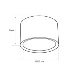 Lampa sufitowa Leto w kolorze czarnym, w kształcie tuby. Średnica 8,2 cm, wysokość 5 cm. Umożliwia użycie żarówki GX53. Prosta forma, idealna do nowoczesnych wnętrz.