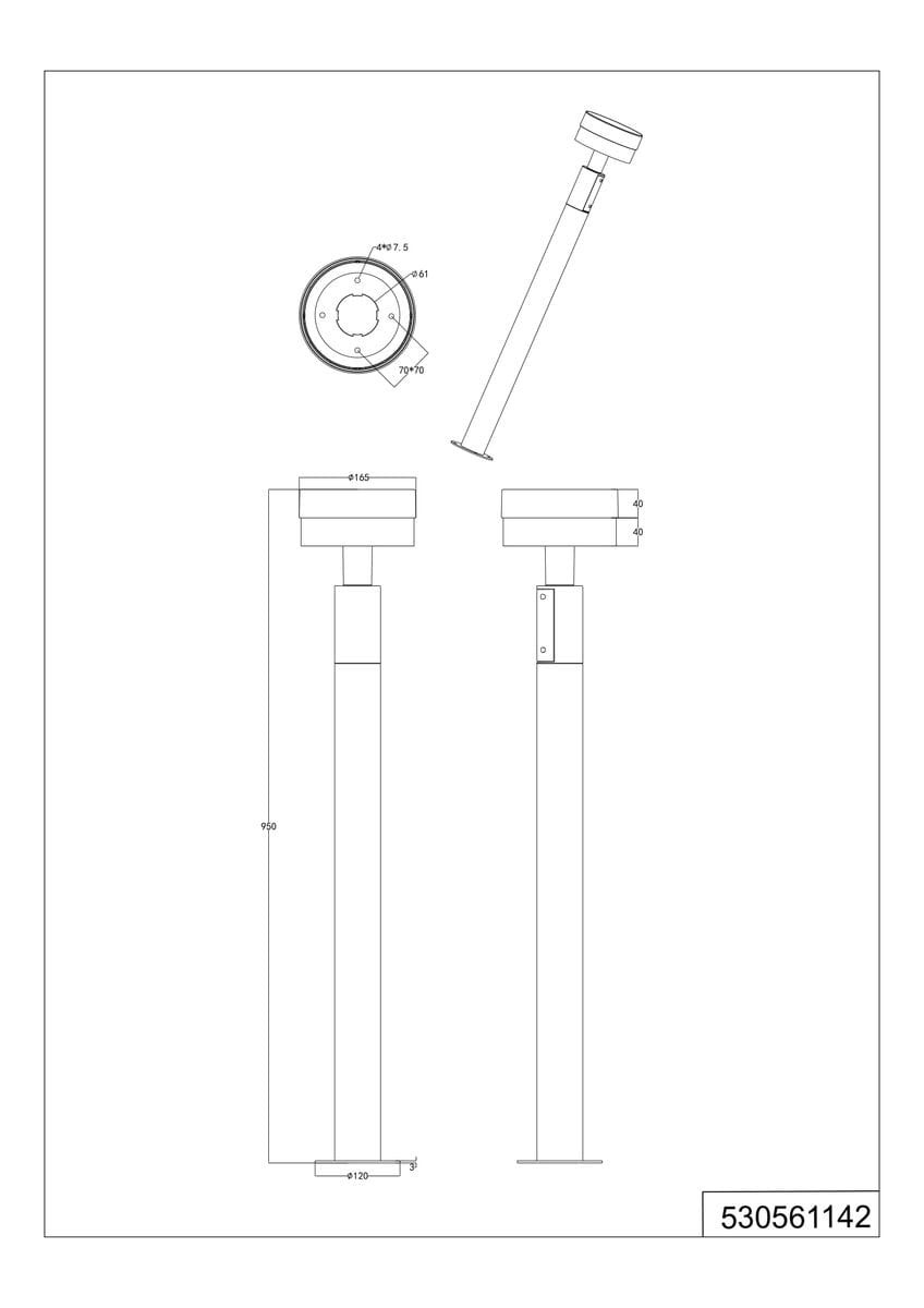 Lampa stojąca ogrodowa Mackenzie H95 w kolorze antracytowym, wykonana z materiałów odpornych na warunki atmosferyczne, z wbudowanym modułem LED 8W. Posiada prosty, cylindryczny kształt oraz średnicę podstawy 12 cm. Wysokość 95 cm, IP54.