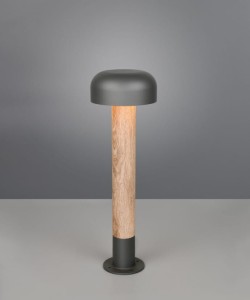 Fraser H54 stojąca ogrodowa 1xE27 szara/jasne drewno 562560135