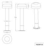 Stojąca lampa ogrodowa Fraser H54 z jedną oprawą E27 w kolorze szarym/betonowym. Posiada okrągłą, gładką głowicę o średnicy 190 mm oraz smukły, cylindryczny słup o średnicy 70 mm i wysokości 540 mm, przeznaczona do montażu.