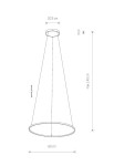 Lampa wisząca Circolo D60 w kolorze białym, z jednym źródłem światła LED o mocy 21W i temperaturze barwowej 3000K. Kształt stożka o średnicy 60 cm, wysokość regulowana do 140 cm, mocowanie sufitowe o średnicy 3 cm.
