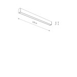 Czarna lampa sufitowa Outline LED S, o długości 100 cm i wysokości 9 cm, z jednym wbudowanym źródłem LED 35W, emitującym światło o temperaturze 3000K. Przeznaczona do użytku wewnętrznego, z klasą szczelności IP44.