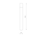 Czarna lampa ogrodowa Ida H80 z mocowaniem na jedną żarówkę E27. Wysokość 80 cm, średnica 8 cm. Prosta, cylindryczna forma, idealna do oświetlenia przestrzeni zewnętrznych. Ujęcie frontalne, bez dodatkowych dekoracji.