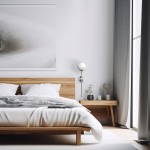 Kinkiet Piruleta 1xG9 IP44 w chromowanej obudowie, z okrągłą, białą kloszem, zamontowany na ścianie obok łóżka. W tle widoczna drewniana rama łóżka, szara narzuta oraz nowoczesny stół nocny z roślinami. Minimalistyczne wnętrze sypialni.