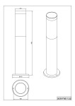 Lampa stojąca ogrodowa Trioto H45 w kolorze czarnym, o cylindrycznym kształcie. Wysokość 450 mm, średnica podstawy 118 mm. Przeznaczona na żarówkę E27. Widok frontalny, ukazujący szczegóły konstrukcji oraz wymiary.