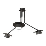 Lampa sufitowa Mizu 3xGX53 w kolorze czarnym, z trzema ruchomymi reflektorami na długich ramionach. Posiada okrągłe klosze i płaskie podstawy, zamontowana na sufitowym mocowaniu. Idealna do nowoczesnych wnętrz.