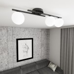 Kairo lampa sufitowa 3xE14 czarna/opal 1446/3
