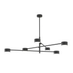 Lampa sufitowa Natsu w kolorze czarnym, z sześcioma punktami świetlnymi typu GX53. Konstrukcja z metalowych ramion w formie krzyża, zawieszona na długim przewodzie. Prosta, nowoczesna forma, idealna do aranżacji wnętrz.